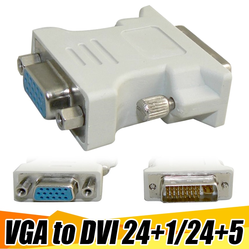 Wole 50 개/몫 액정 디스플레이 DVI 어댑터 플러그 DVI24 + 5 여성 DB15 커넥터 DVI 회전 VGA 모니터
